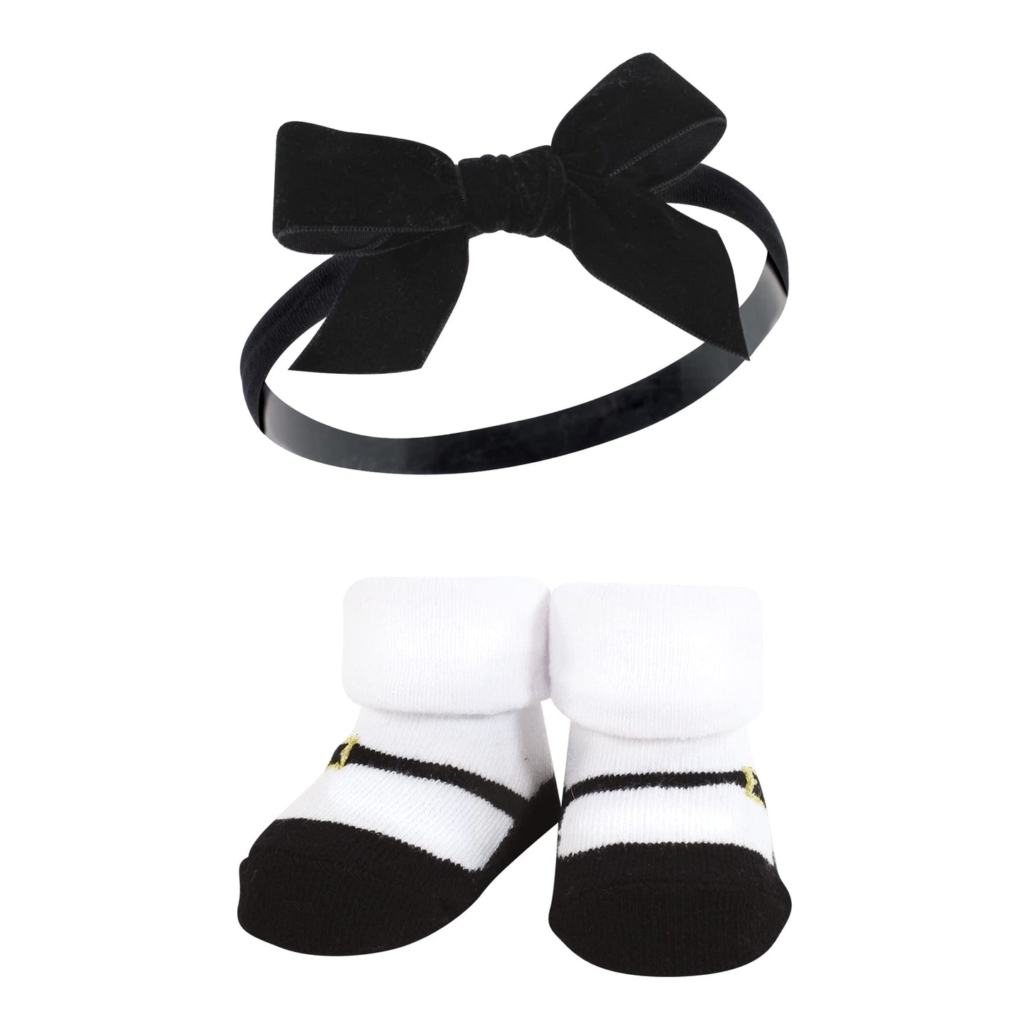 Hudson Baby Baby Girls' Headband And Socks Giftset, Red Pink, One Size