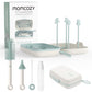 Momcozy Bottle Brush Set - Baby Bottle Cleaner Kit With Silicone Nipple Straw Brush, Soap Dispenser, Drying Rack - 7 In 1 Bottle