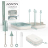 Momcozy Bottle Brush Set - Baby Bottle Cleaner Kit With Silicone Nipple Straw Brush, Soap Dispenser, Drying Rack - 7 In 1 Bottle
