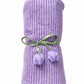 Hi mom Baby Hooded Towel, Soft Striped Texture, with Decorative Floral Ribbon (Purple, 50X110)