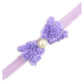 Baby Girls Headbands Lace Rose Bows Pearl Elastic Hair Band Kids With15 Colors (Lavender+Purple)