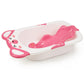 Luvlap Bubble Baby Bathtub (White & Pink) & Anti Slip Baby Plastic Bath Chair (Pink) For 6 Month - 3 Years, Bathtub With Drain P
