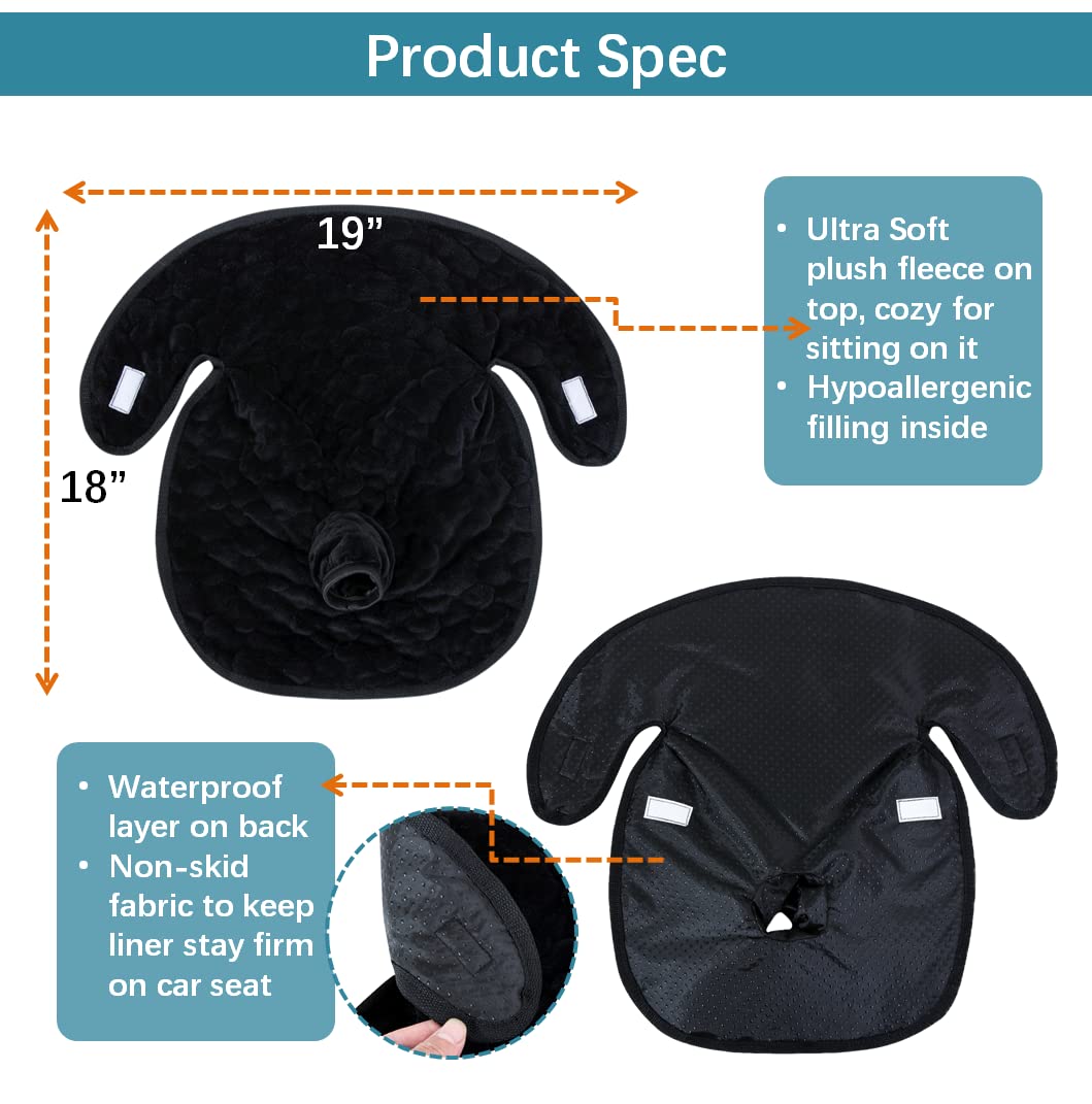 Piddle Pad Car Seat Protector For Baby And Toddler, Set Of 2, Leak Free With Non-Slip Fabric On Back, Waterproof Car Seat Liner
