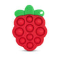 RaZbaby RaZberry Pop Strawberry Teether - Multi-Textured Silicone for Sensory Development & Teething Relief - Easy to Hold for S
