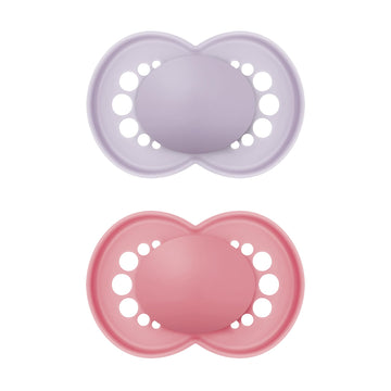 Mam Original Matte Baby Pacifier, Nipple Shape Helps Promote Healthy Oral Development, Sterilizer Case, Girl ,6-16 Months(Pack O