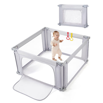 Cosola Baby Playpen 47x47 Inch Playpen,Adjustable Playard for Babies and Toddlers,Small Baby Play Pens,Indoor Outdoor Play Yard 