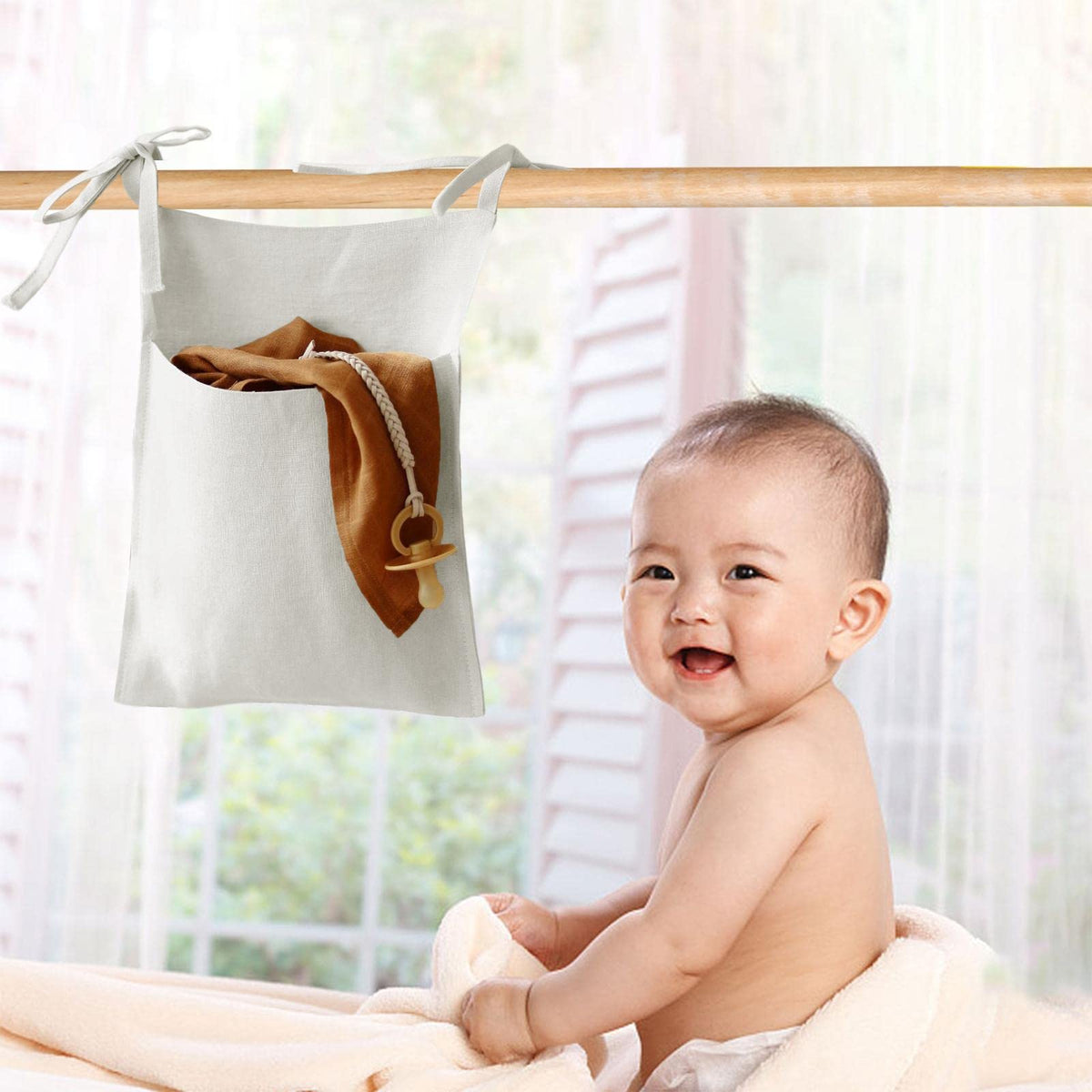 Enakshi Baby Crib Cot Hanging Storage Bag Diaper Storage Toy Diaper Bag Light Grey|Home & Garden | Household Supplies & Cleaning