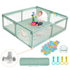 COMOMY Playpens for Toddlers, 71x59 Baby Playard Extra Large, Safe Non-Slip Fence, Full Mesh Design, Indoor & Outdoor Kids Activ