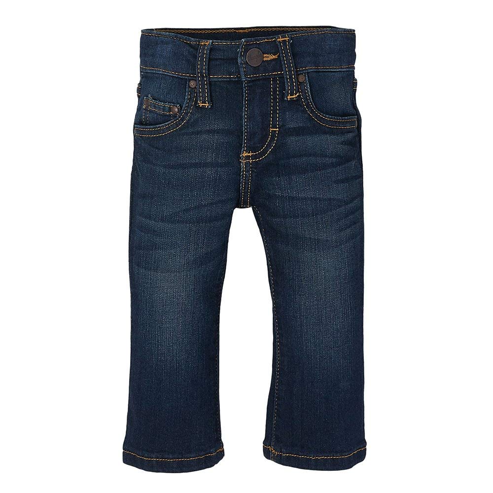 Wrangler Baby Boys' Five Pocket Boot Cut Jean, Dark Blue, 4T