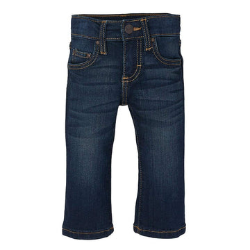 Wrangler Baby Boys' Five Pocket Boot Cut Jean, Dark Blue, 4T