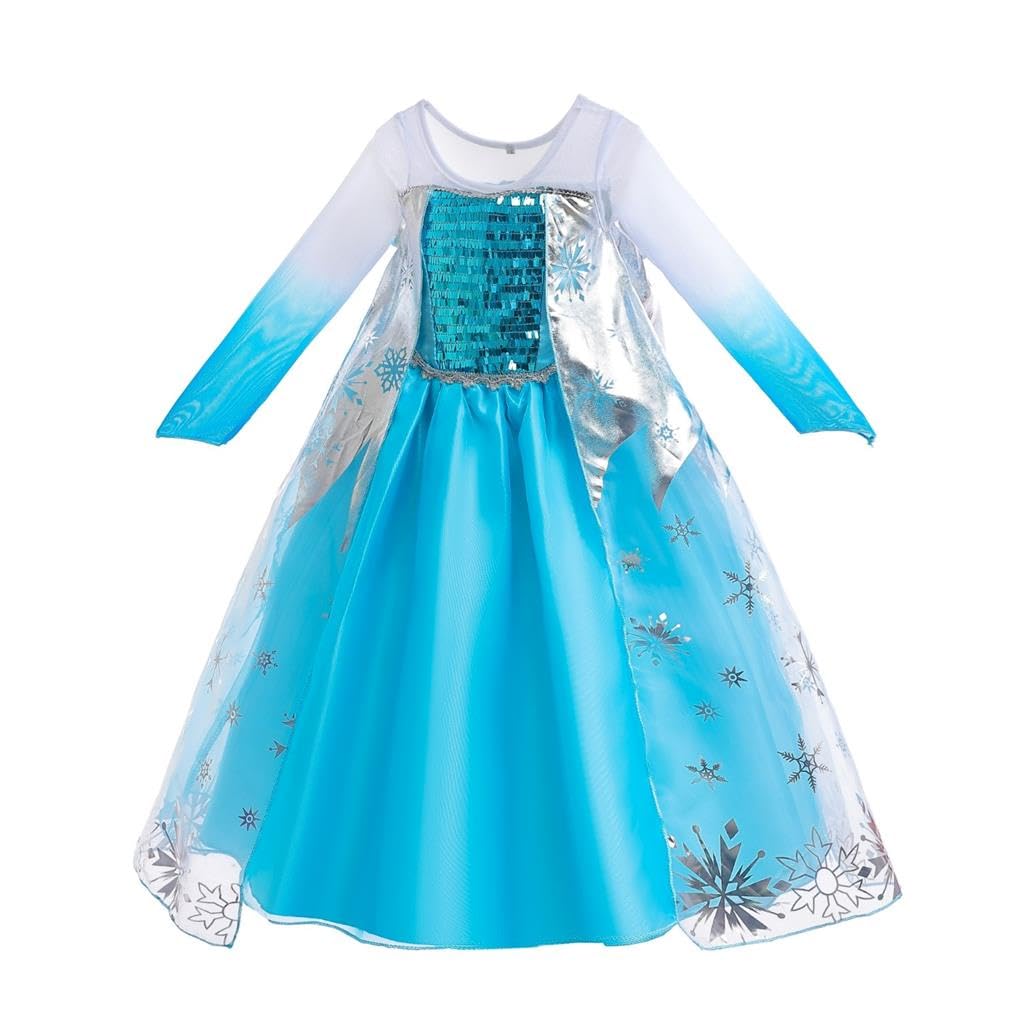 Dressy Daisy Girls' Ice Princess Dress Costume Birthday Halloween Christmas Fancy Party Dresses With Cape Size 8 Style B