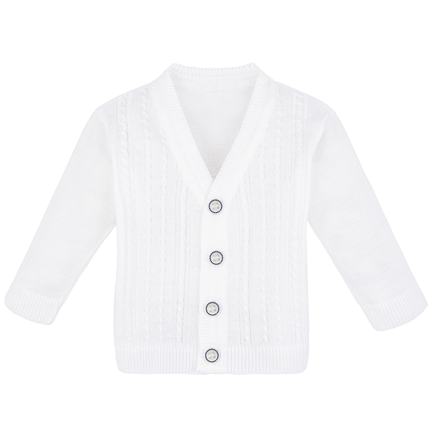 Lilax Baby Boy Cable-Knit Basic Knit Cardigan Sweater 3-6 Months White – Cutebab WBBAPB01ECF5L52