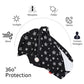 Baby Car Seat Cover For Babies, Opening Black Star Minky Carseat Canopy For Boys Girls, Multiuse Cover For Infant Carseat/Baby C