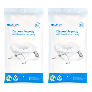 80 Packs Disposable Potty Bags For Toddler Portable Toilet, Travel Potty Liners Compatible With Oxo Tot 2-In-1 Go Potty, Maliton