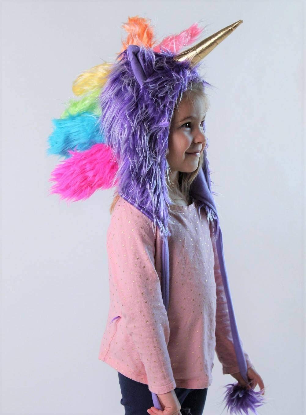 Storybook Wishes Plush Soft Fuzzy Unicorn Child/Youth Hat, Purple
