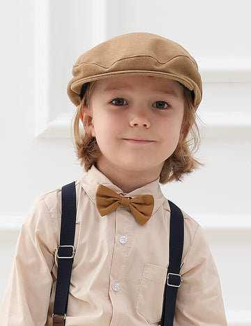 A&J Design Baby Boy Driver Cap Toddler Newsboy Brown Hat Tan 4-5T