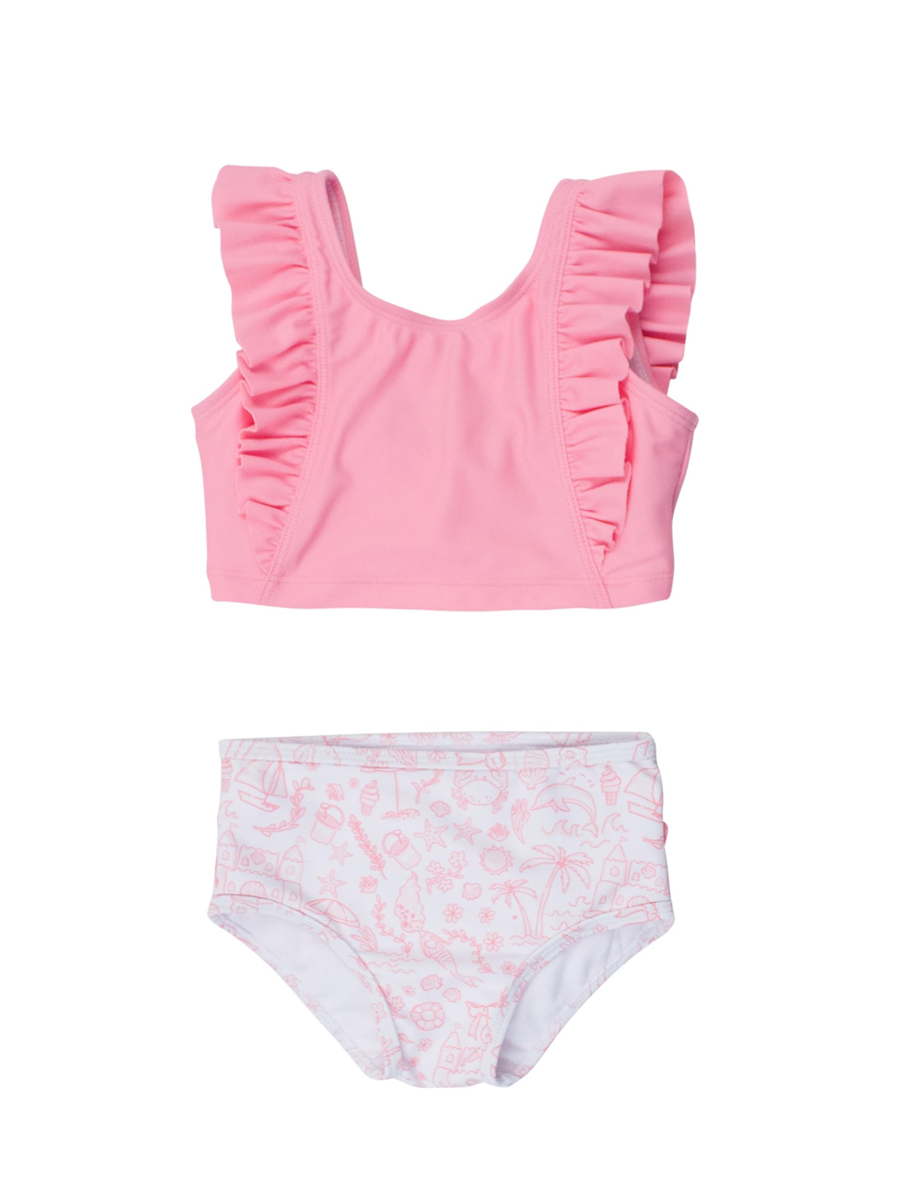 Rufflebutts Baby/Toddler Girls On Safari Rainforest Ruffle Tankini - 3-6M