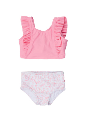 Rufflebutts Baby/Toddler Girls On Safari Rainforest Ruffle Tankini - 3-6M