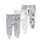 Teach Leanbh Newborn Baby 3 Pack Footed Pants Cotton Embroidery Pringting Casual Leggings 0-12 Months (6-12 Months, Giraffe)