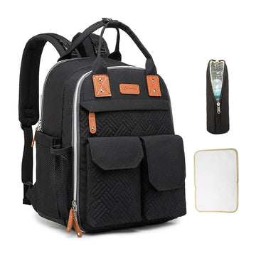 Wowobjects Multifunctional Large ty Baby Diaper Backpack Portable Travel Storage Bag Thermal Insulation Bag with Stroller Strap 