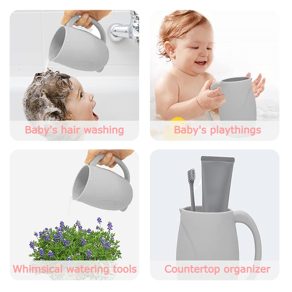 Baby Bath Rinse Cup, 17Oz/500Ml, Baby Proofing Baby Bath Toys For Toddlers, Soft Silicone Baby Safety Products And Newborn Essen