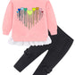 BOMDEALS Adorable Cute Toddler Baby Girl Clothing 2pcs Outfits(Pink,110,3031b)