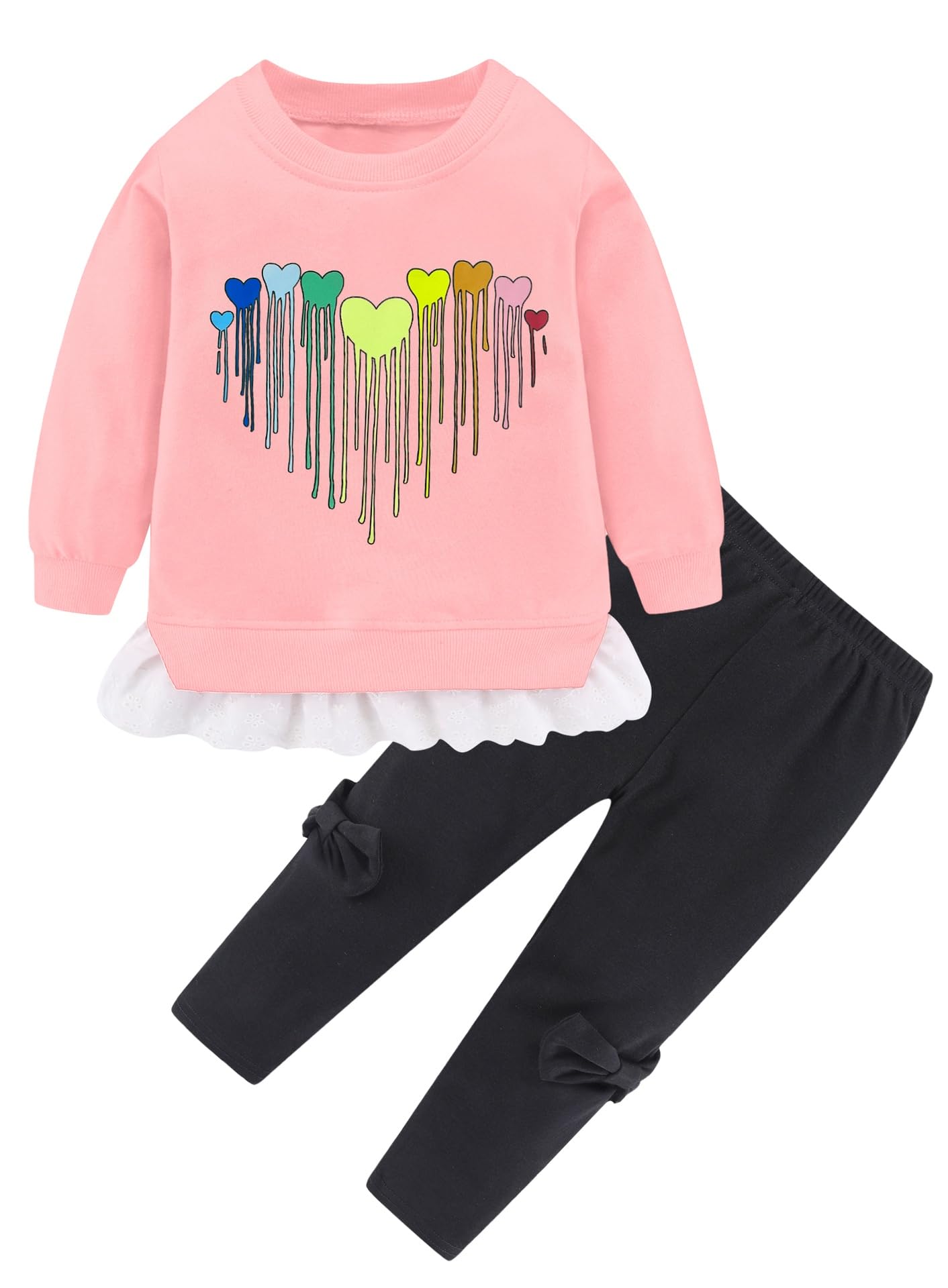 BOMDEALS Adorable Cute Toddler Baby Girl Clothing 2pcs Outfits(Pink,110,3031b)