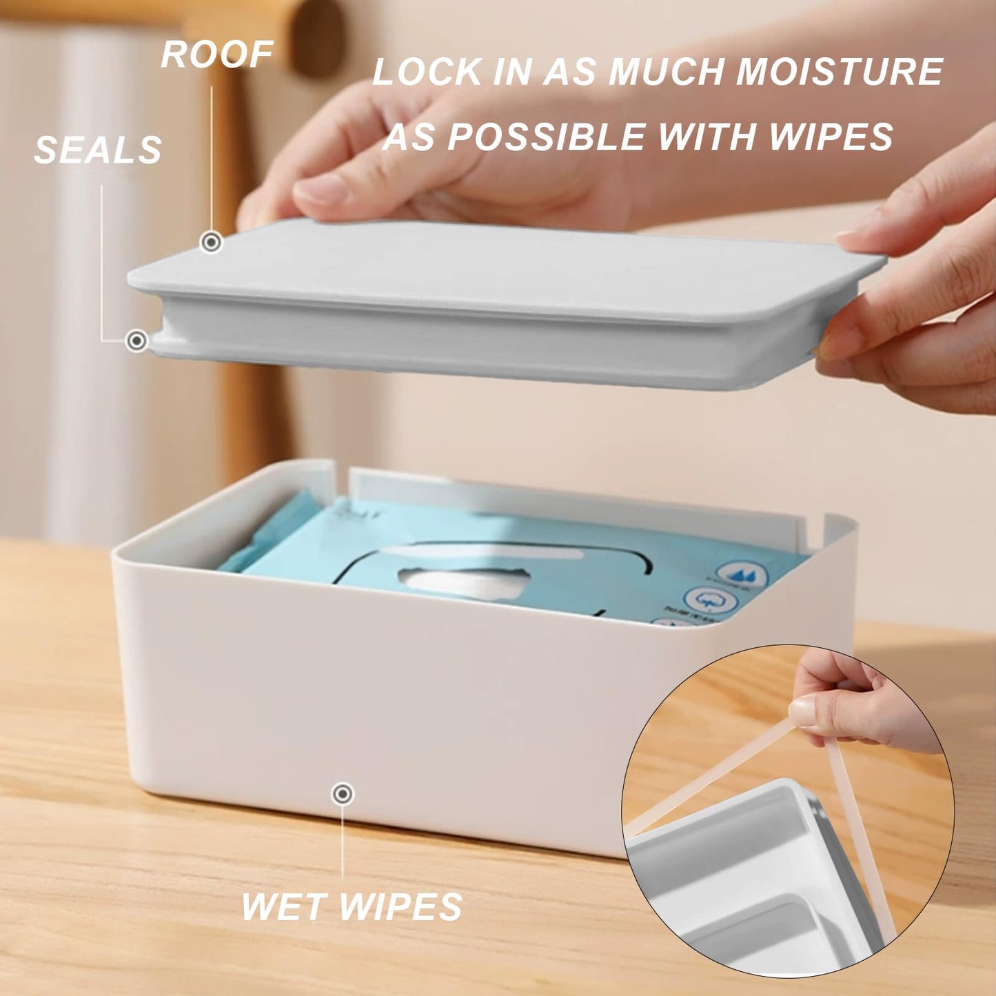 2Pcs Diaper Wipes Dispenser, Refillable Wipe Container, Wipe Container With Sealing Design Lid, Keep Wipes Fresh,Wet Wipes Cases
