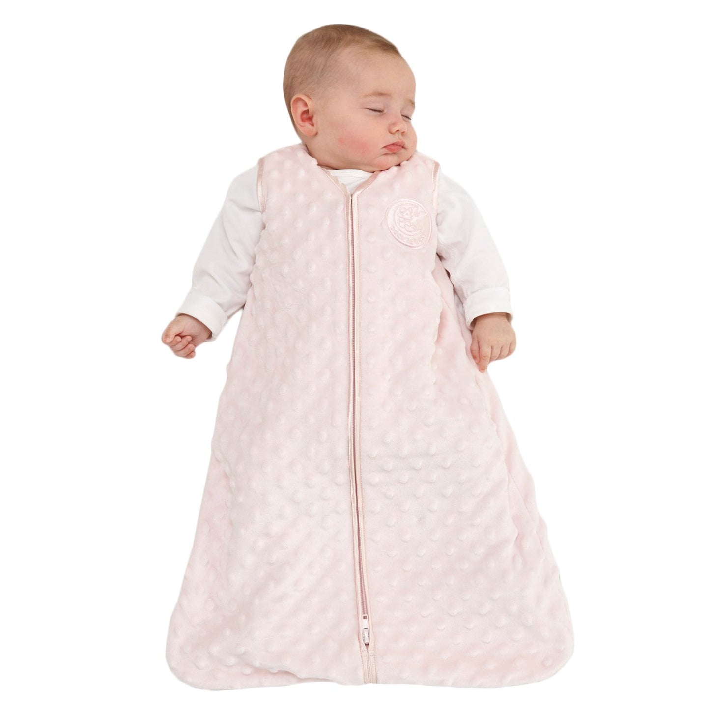 HALO Sleepsack Wearable Blanket, TOG 1.5, Velboa, Pink Plush Dots, Large