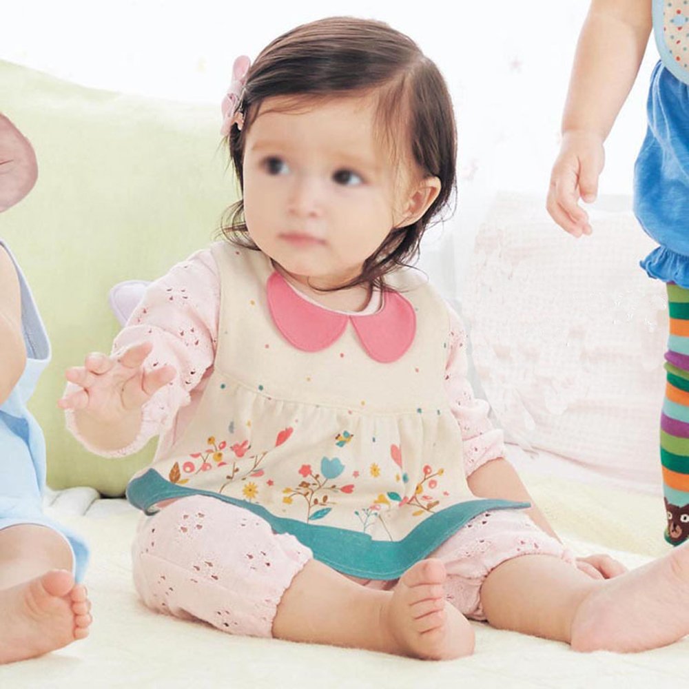 GZMM Baby Girls Waterproof Dress Bibs With Adjustable Snaps 3-24 Months