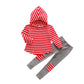 Ritatte Toddler Girl Fall Outfits Striped Hoodie Pants 2PCS Sweatsuit Set Kids Baby Winter Clothes Jogging Suits for 2-6Y (Red, 
