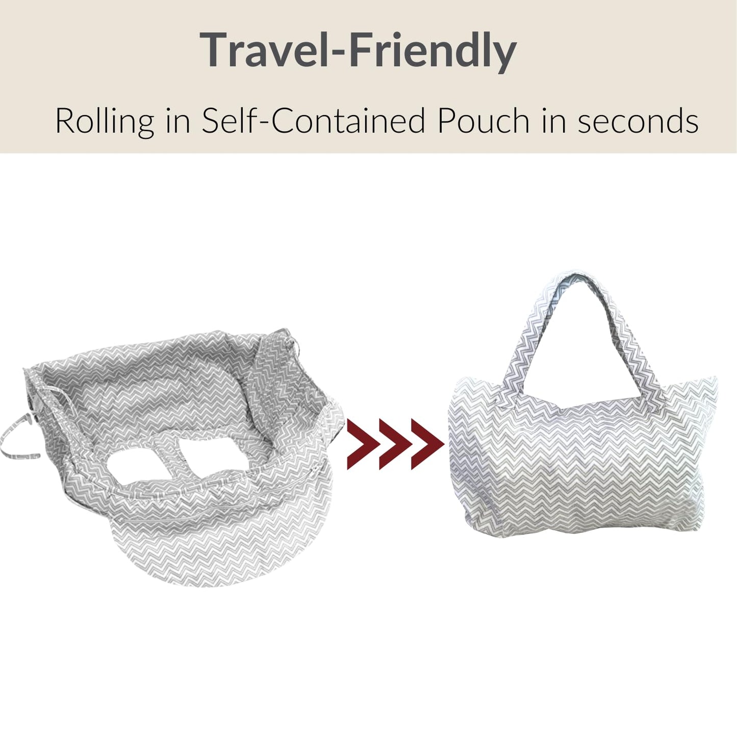 Pandaear Shopping Cart Cover For Baby, 2-In-1 Grocery Cart Seat Cover & Baby Highchair Cover For Infant, Toddler -Grey