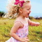 Wee Ones Girls' Valentines Day Hair Bow On Weestay No-Slip Clip, Valentine Taffeta Glitter, Medium, Pearl Pink