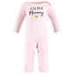 Hudson Baby Unisex Baby Cotton Coveralls, Girl-Mommy, 6-9 Months