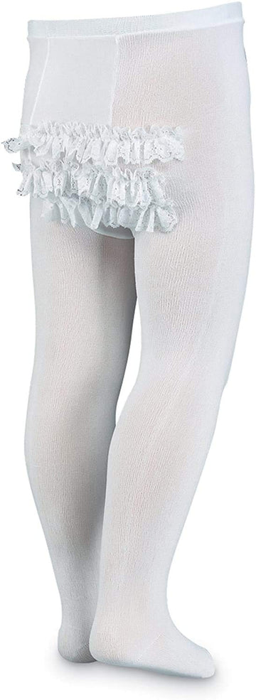 Jefferies Socks Baby Girls Microfiber Rhumba Infant And Toddler Tights, White/White, 18-24 Months Us