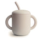 Mushie 100% Silicone Training Cup & Straw For Toddlers | 6 Months+ (Shifting Sand)