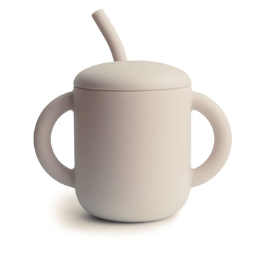 Mushie 100% Silicone Training Cup & Straw For Toddlers | 6 Months+ (Shifting Sand)