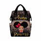 Artsadd Personalized Baby Bag Large Capacity Diaper Bags, Pink Glitter Dot Daypack Custom Name Backpack Casual Daypack Bag Nappy