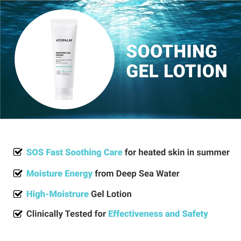 Atopalm Soothing Gel Lotion 4 Fl Oz, Cooling And Calming Moisturizer For Sensitive, Eczema Prone, Heat Rash Skin, Redness Relief