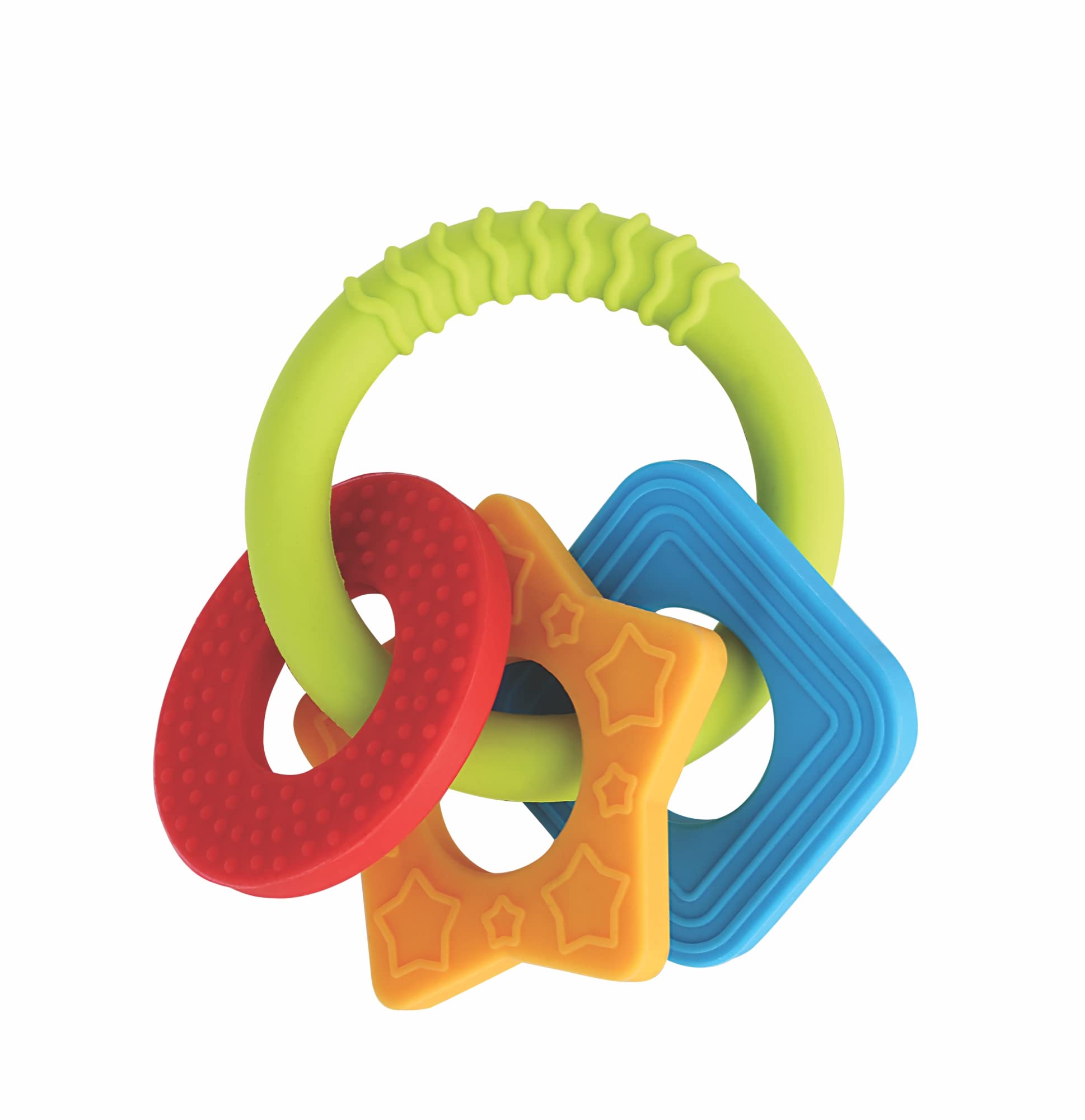Beebaby Chewy Trinkets Soft Silicone Teether For 3 To 6 Months, Bpa Free Us Fda Approved Teether For Baby With Multiple Textured