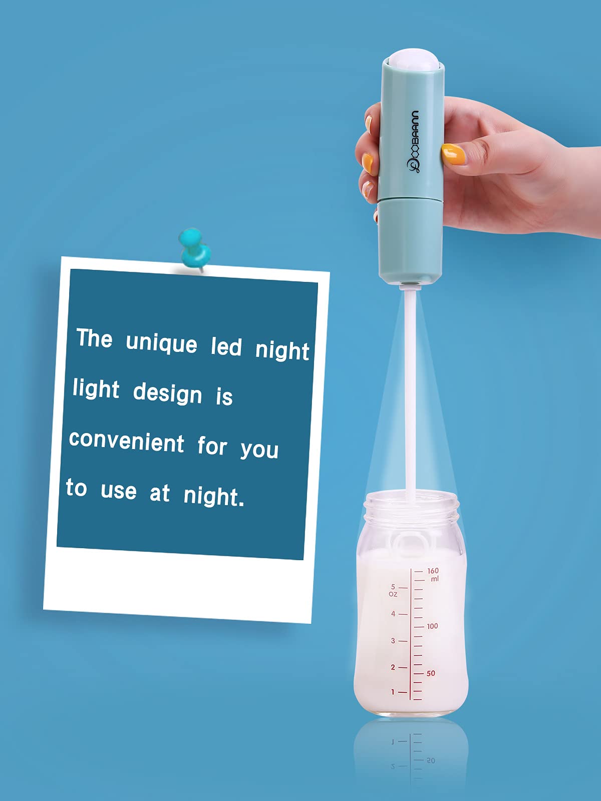 Doobaann Handheld Electric Formula Stirrer,Electric Milk Frothers,Handheld Drink Mixer (Blue)
