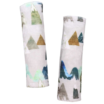 Baby Car Seat Belt Covers, Adventure Mountain Car Seat Straps Shoulder Pads For Girls Boys, Fleece Seat Belt Protectors For Car