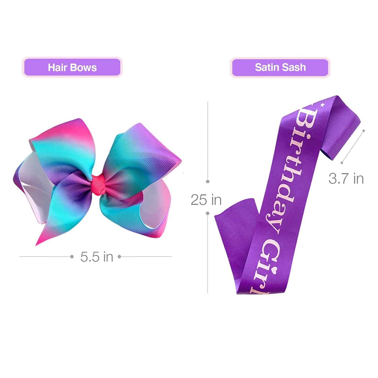 Tutu And Sian Birthday Girl Outfit Party Costume - Hair Bow, Shirt, Tutu Dress, Satin Sash (Birthday Girl 1, 11-12 Years)