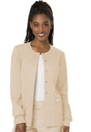 Snap Front Scrub Jackets For Women, Workwear Revolution Soft Stretch Ww310, Xl, Khaki