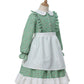 Nuoqi Prairie Dresses For Girls Pioneer Girl Laura Ingalls Wilder Costume With Apron 6-7 Green