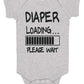 Cute Funny Baby Boy Girl Diaper Loading Bodysuits - Handmade Humorous Clothes For Infants (0-3 Months, Heather)