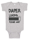 Cute Funny Baby Boy Girl Diaper Loading Bodysuits - Handmade Humorous Clothes For Infants (0-3 Months, Heather)