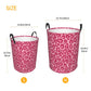 Gbuzozie Pink Leopard Texture Round Laundry Hamper Storage Basket Toys Clothes Organizer Bin For Home Bathroom Bedroom Dorm Nurs