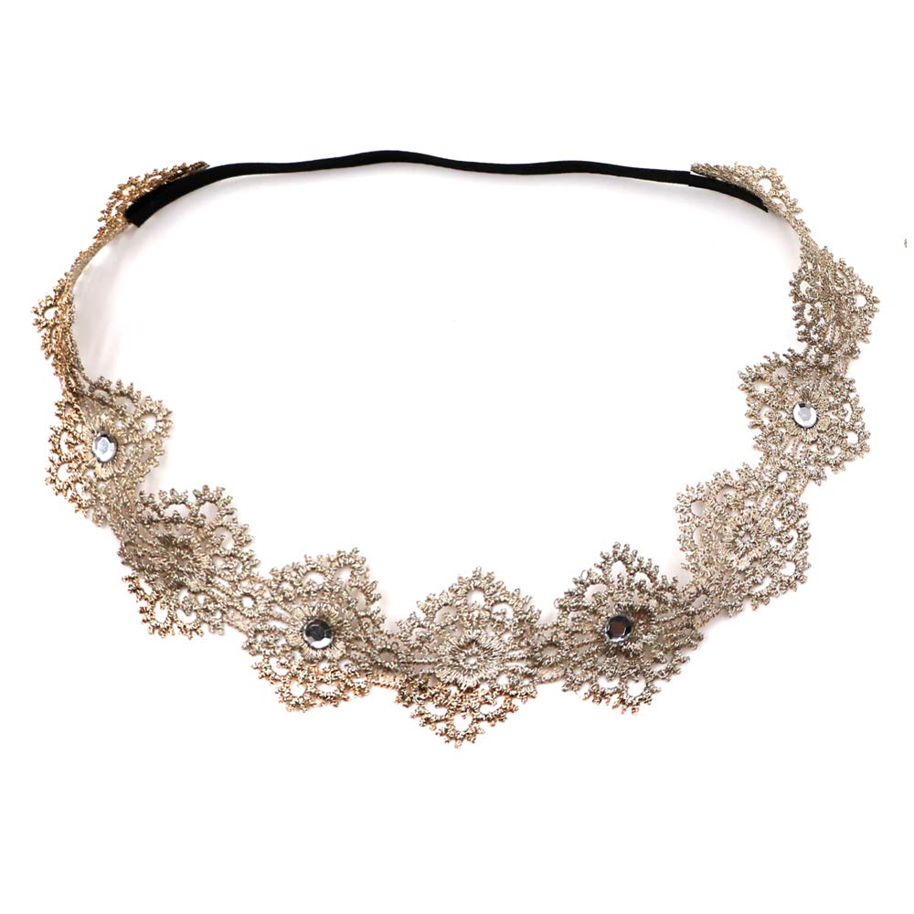 Zapire Lace Headbands For Baby Girl Beautiful Kid Hair Accessories - Soft Elastic Flower Bows Hair Bands