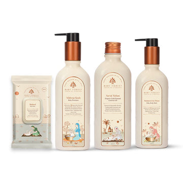 Baby Forest Holistic Baby Care Kit | Sampoorna Snan Body Wash, Nikhrae Kesh Shampoo, Narial Tailam Organic Cold Pressed Coconut 